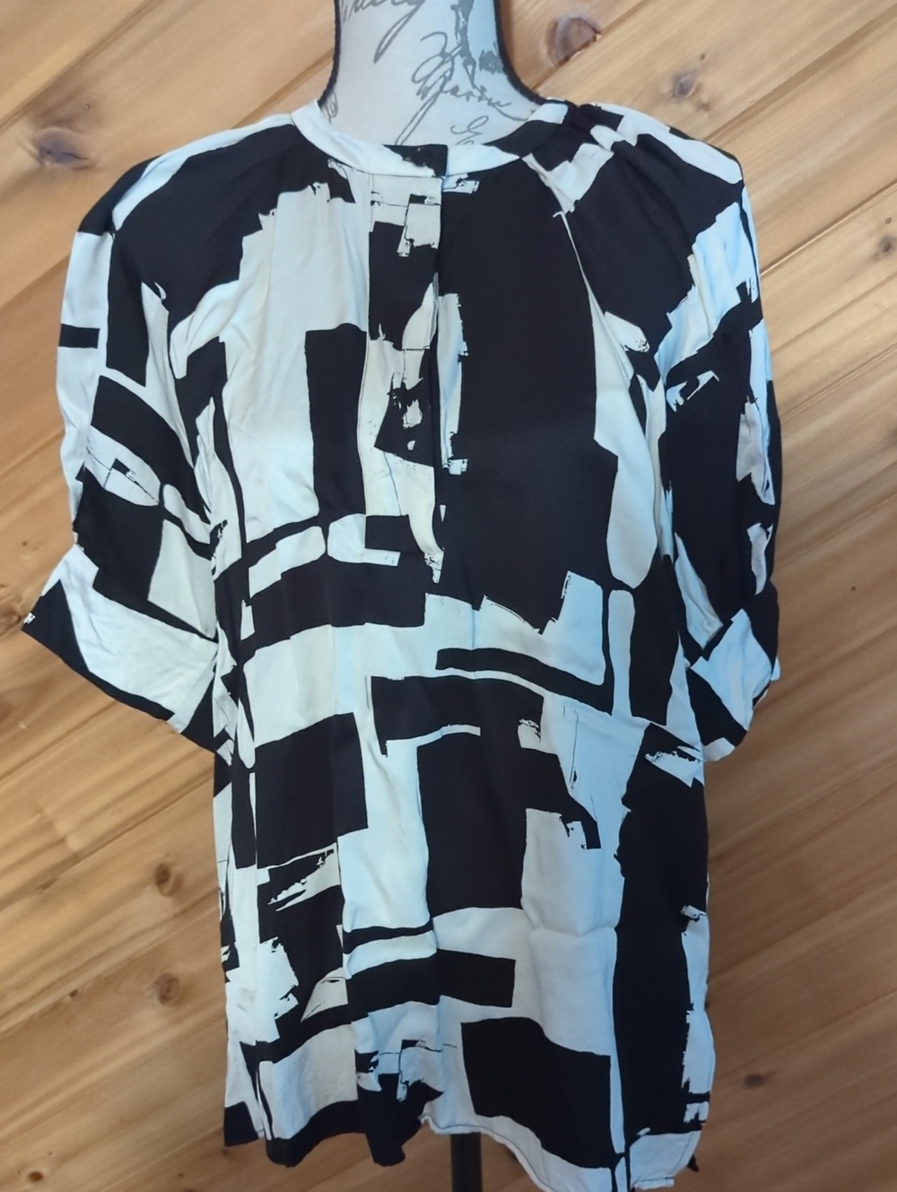Abstract Black & White Printed Women's Blouse